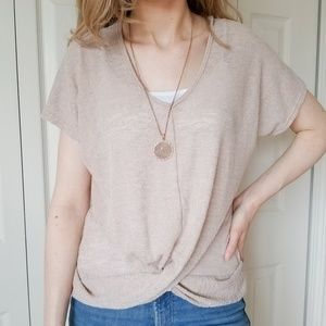 Tan Front Knot Comfy Top from Dry Goods